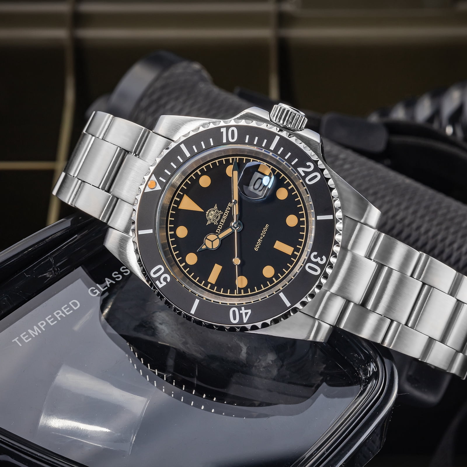 ADDIESDIVE Professional Diver Watch for Men 200M Waterproof, Ceramic Bezel, Japanese Quartz Movement,  Super Luminous Watch for Swimming & Diving
