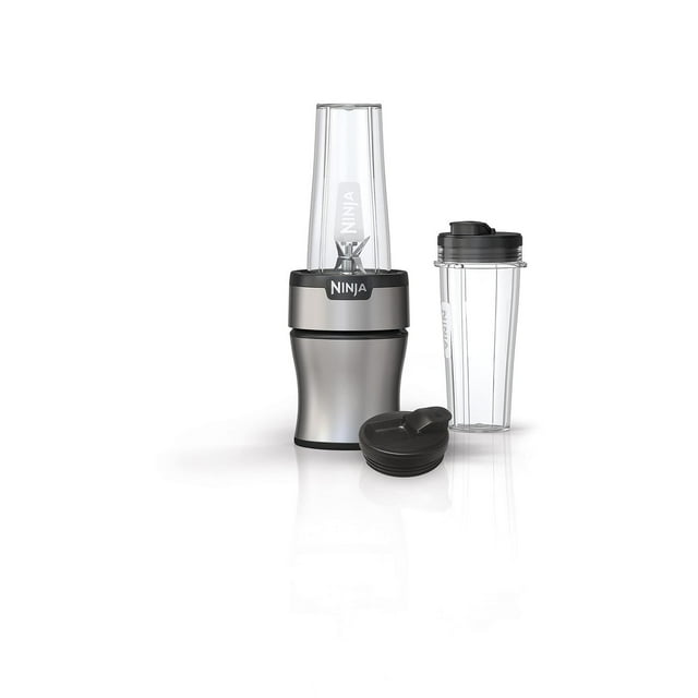 Ninja BN300C, licuadora personal Nutri-con tecnología de trituración de hielo, negro/plata, 700 W