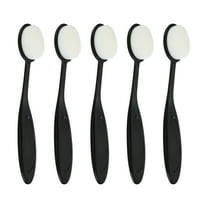 Uxcell Blending Brushes for Crafts, 4# Plastic Ink Blending Brushes Tool, Black (White Hair), 5Pack
