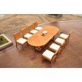 thumbnail image 5 of Grade-A Teak Dining Set: 8 Seater 9 Pc: 94" Mas Oval Trestle Leg Table And 8 Lagos Armless Chairs Outdoor Patio WholesaleTeak #WMLG27, 5 of 6