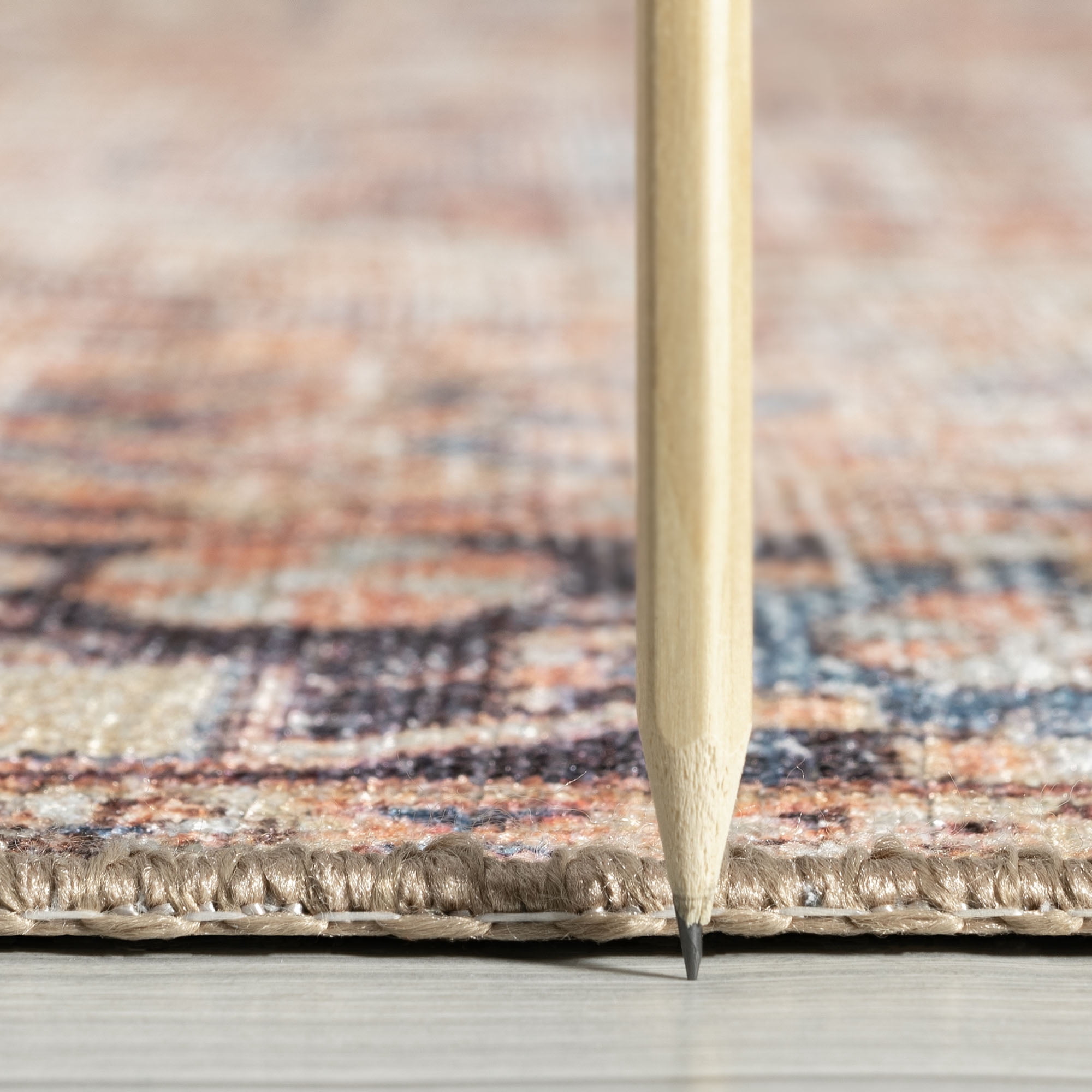 Traditional 5x7 Area Rug (5'3'' x 7'3'') Persian Rust, Beige Living Room Easy to Clean Machine Washable