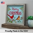 thumbnail image 2 of My Word! Merry Christmas Red And Gold Cardinals - 12" x 12" Framed Holiday Rustic Farmhouse Wall Art, 2 of 5
