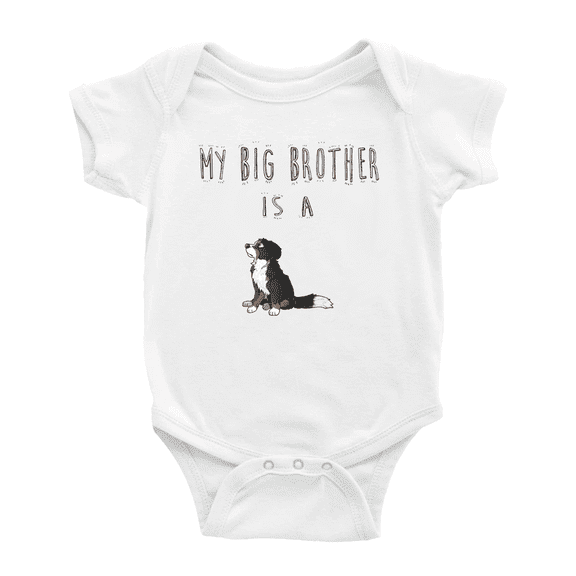 My Big Brother Is A Mountain Dog Cute Baby Clothing Bodysuits Boy Girl Unisex