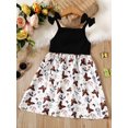 thumbnail image 3 of 6T Little Girls Dress 6T Girls Sleeveless Dress Butterfly Print Little Girls Suspender Dress Black Dress, 3 of 7