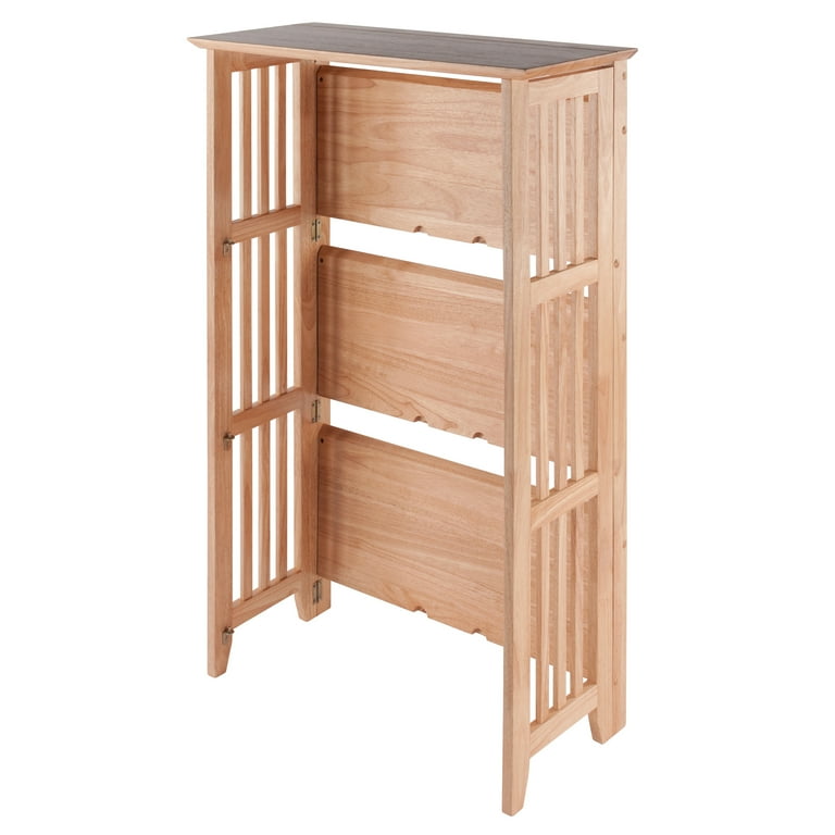 Winsome, Mission Foldable Shelf, 3-Section, Natural Finish Winsome, Mission Foldable Shelf, 3-Section, Natural Finish