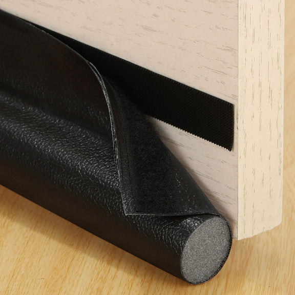 Uxcell 37" Door Draft Stopper, Adjustable One-Sided Under Door Draft Blocker, Black