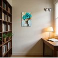 thumbnail image 5 of ZHONGYUTONG Gold and Gray Teal Floral Wall Decor Abstract Blooming Flowers Picture Prints Abstract Women Canvas Neutral Art Poster Paintings for Girl Bedroom Bathroom (20.00" x 30.00"), 5 of 5