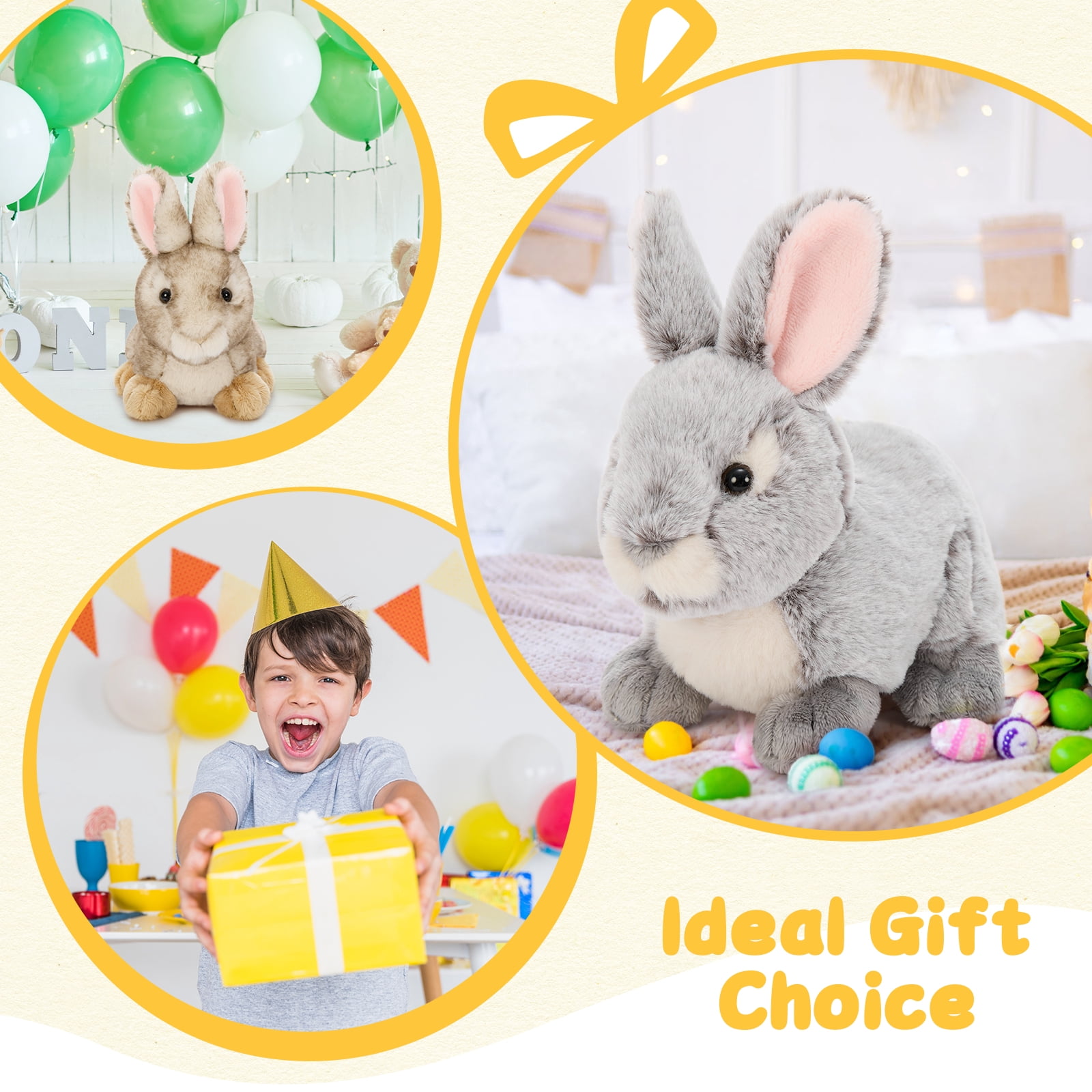 MorisMos 4Pcs Bunny Stuffed Animals Bulk Rabbit Plush Toy