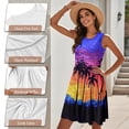 thumbnail image 5 of Jeiento Matching Hawaiian Outfits for Couples Summer Dresses for Women 2026 Coconut Tree Mens Button Down Shirt Sunset Round Neck Sleeveless Mini Dress Loose Fit Pleated Dresses, 5 of 6