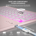 thumbnail image 6 of Kenke Keyboard Case Compatible for iPad (A16) 11/10th Generation 11/10.9 inch 2025/2020, Folio Cover with Pencil Holder, Multi-Touch Trackpad, 7 Color Backlit, Detachable Bluetooth Keyboard, Pink, 6 of 9