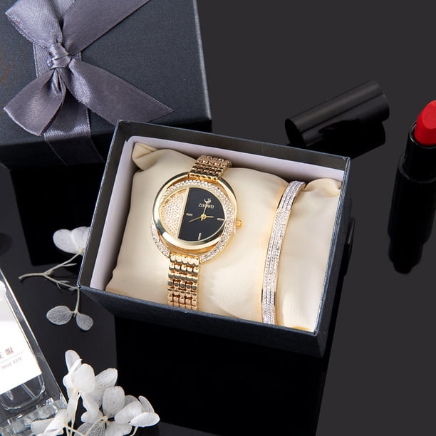Reloj de cuarzo con esfera ovalada y temperamento a la moda, conjunto de pulsera de acero de titanio, estilo empresarial femenino