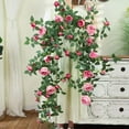 thumbnail image 3 of Artificial Sweetheart Roses Vine Silk Flowers Rattan Cafe Decorative Simulation Rose Plant Fake Flower Vines Bar Decoration, 3 of 10
