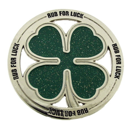 Shamrock Leaf Green Rub 4 Luck Saint Patrick Day Belt Buckle Irish Costume