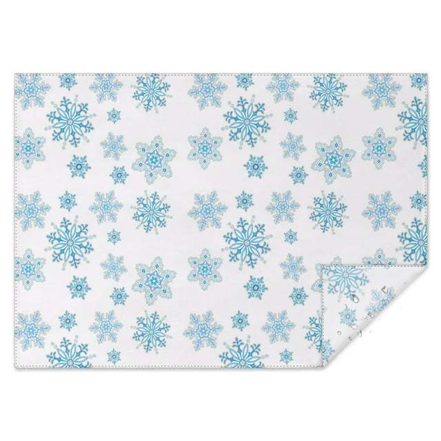 Nappe de Noël Résistante aux Plis Lavable, Couvre-Table, Nappe Flocon de Neige d'Hiver pour Arrière-Plan de Noël Intérieur Extérieur, Rectangulaire, 60x84 Pouces