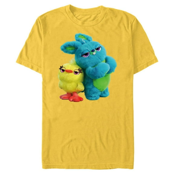 Disney Pixar Toy Story 4 Ducky and Bunny Tough Pose T-Shirt- Short Sleeve Blended T-Shirt for Adults - Customized-Putty Snow Heather