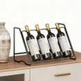 thumbnail image 1 of Estante de exhibición de botellas de vino, ahorra espacio, multiusos, soporte para botellas de vino, para decoración de gabinetes de sótano. 4 filas, 1 of 8