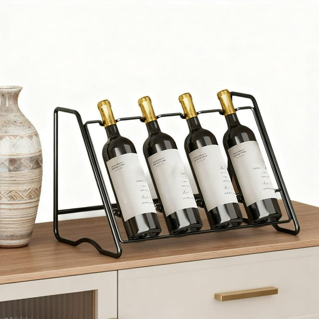 Estante de exhibición de botellas de vino, ahorra espacio, multiusos, soporte para botellas de vino, para decoración de gabinetes de sótano. 4 filas
