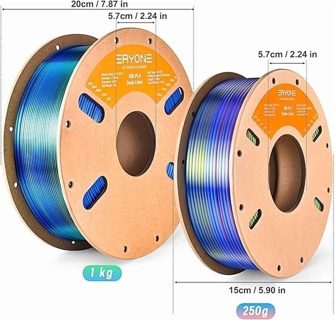 CRESTIN- Eryone Silk Tri Color Pla Filament 3D Printer 1.75Mm +/- 0.03Mm, Multicolor