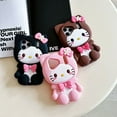 thumbnail image 5 of 3D Kitty Phone Case for iPhone 17 Pro Max 16 15 14 13, Cute Kawaii Soft Silicone Cartoon Case with Bow Flower, Shockproof Protective Cover for Women Girls, 5 of 7