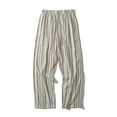 thumbnail image 7 of safuny Men's Pants Comfy Lounge Casual Striped Fashion Full Length Trousers Pajamas for Husband Boyfriend Son Home Clothes Loose Couple Air Conditioning Pants Khaki L, 7 of 7