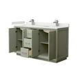 thumbnail image 5 of Wyndham Collection Wcf414160d-Qtz-Unsmxx Strada 60" Free Standing Double Basin Vanity Set, 5 of 7