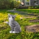 thumbnail image 3 of Estatua de animal en miniatura, adorno de jardín, decoración artística, decoración de patio, diseño de paisajismo, escultura de resina, para porche, Gato gris Soledad Estatuilla en miniatura, 3 of 8