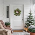 thumbnail image 4 of Northlight Holly and Berries, Frosted Thistle and Pine Artificial Christmas Wreath - 24" - Unlit, 4 of 8