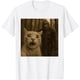 thumbnail image 1 of Funny Surprised Scared Cat Selfie con Sasquatsch Bigfoot Camiseta, 1 of 2