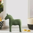 thumbnail image 4 of Wooden Horse Figurine Mini Swedish Dala Pure Color Horse Statue Pinewood Hand Painted Nordic Style Horse Figurine for Family Living Room, Entrance Door, Desk, Cabinet, Bookshelf(Green-S), 4 of 7