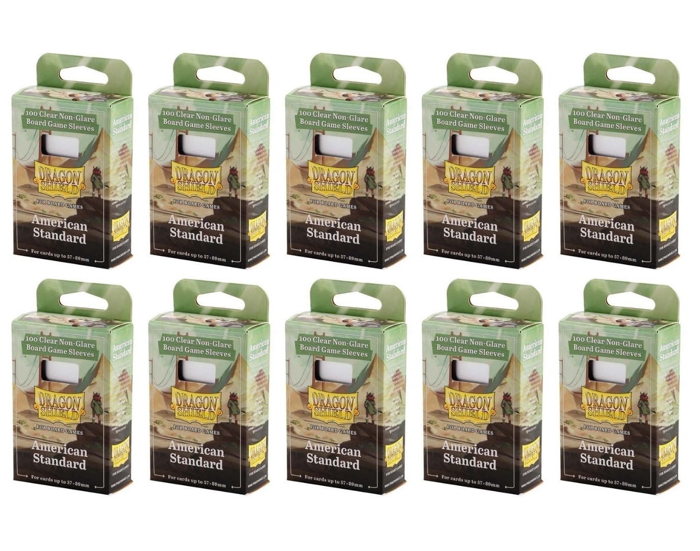10 Packs Dragon Shield Board Game Sleeves 100 ct Standard American Size Card Sleeves Display Case