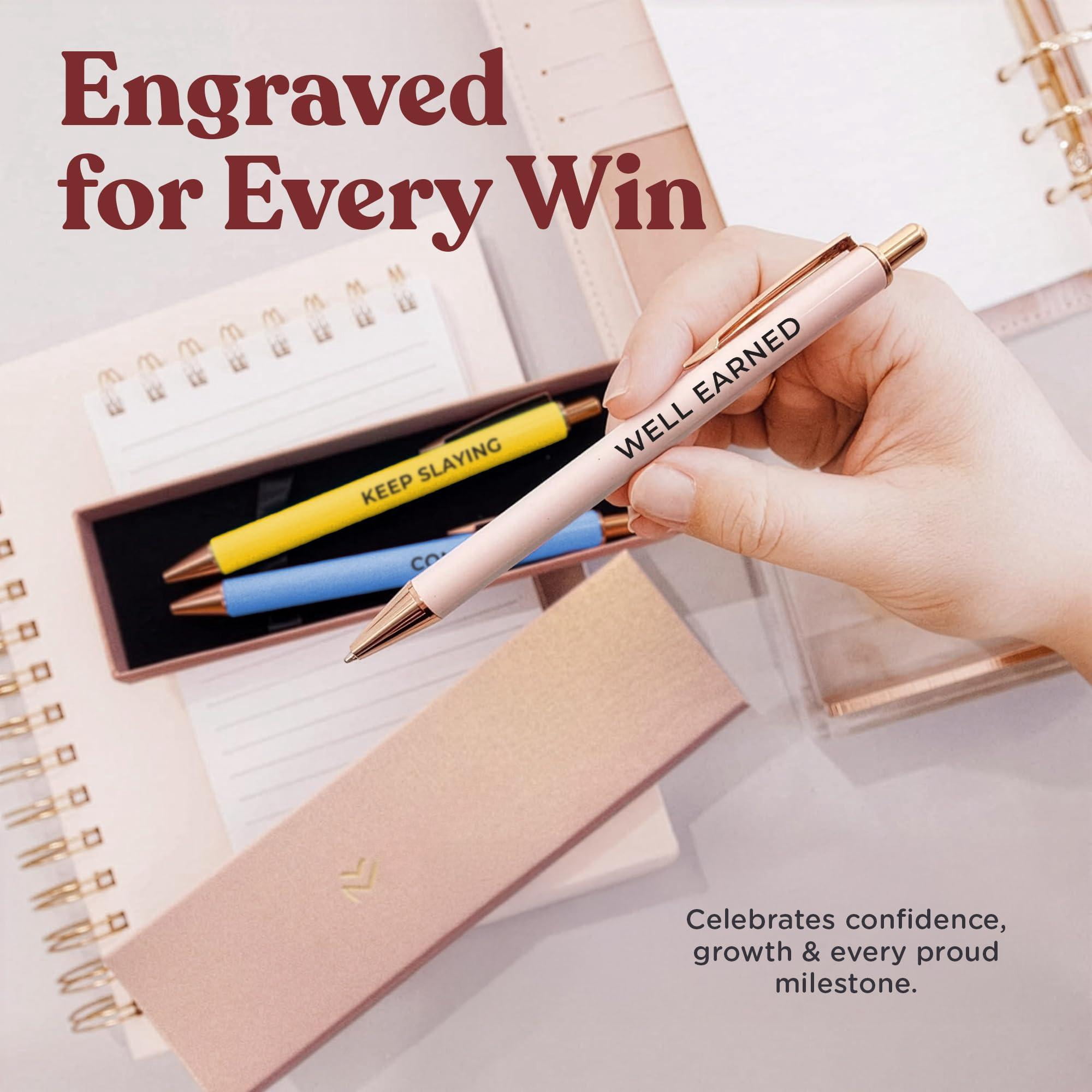 3pcs High End Luxury Congratulations Gifts For Women  Job Thank You Gift Teacher Employees Coworkers Mentors & Managers German-ink 1mm Swiss-tip Pen.