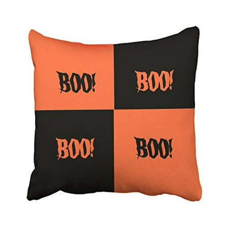 WinHome Vintage Fashion Color Block Halloween Boo Elegant Multicolor Polyester 18 x 18 Inch Square Throw Pillow Covers With Hidden Zipper Home Sofa Cushion Decorative Pillowcases