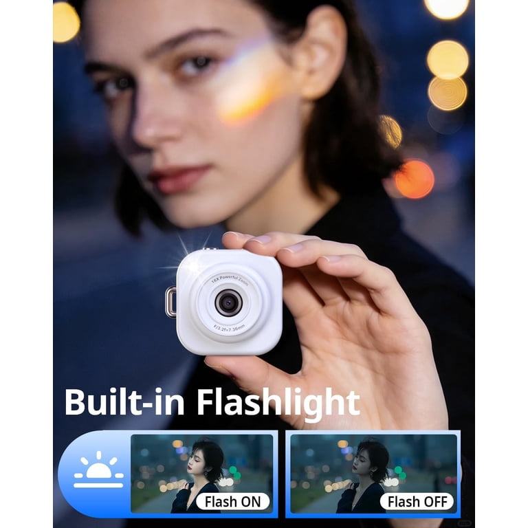 W & O Q16 Portable 48 MP Mini Keychain Digital Camera, 32GB Card