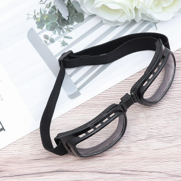 Outdoor Snowboard Goggles Skiing Bike Motorcycle Cycling Protective Safety Goggles Glasses (Black Frame and Transparent Glass)