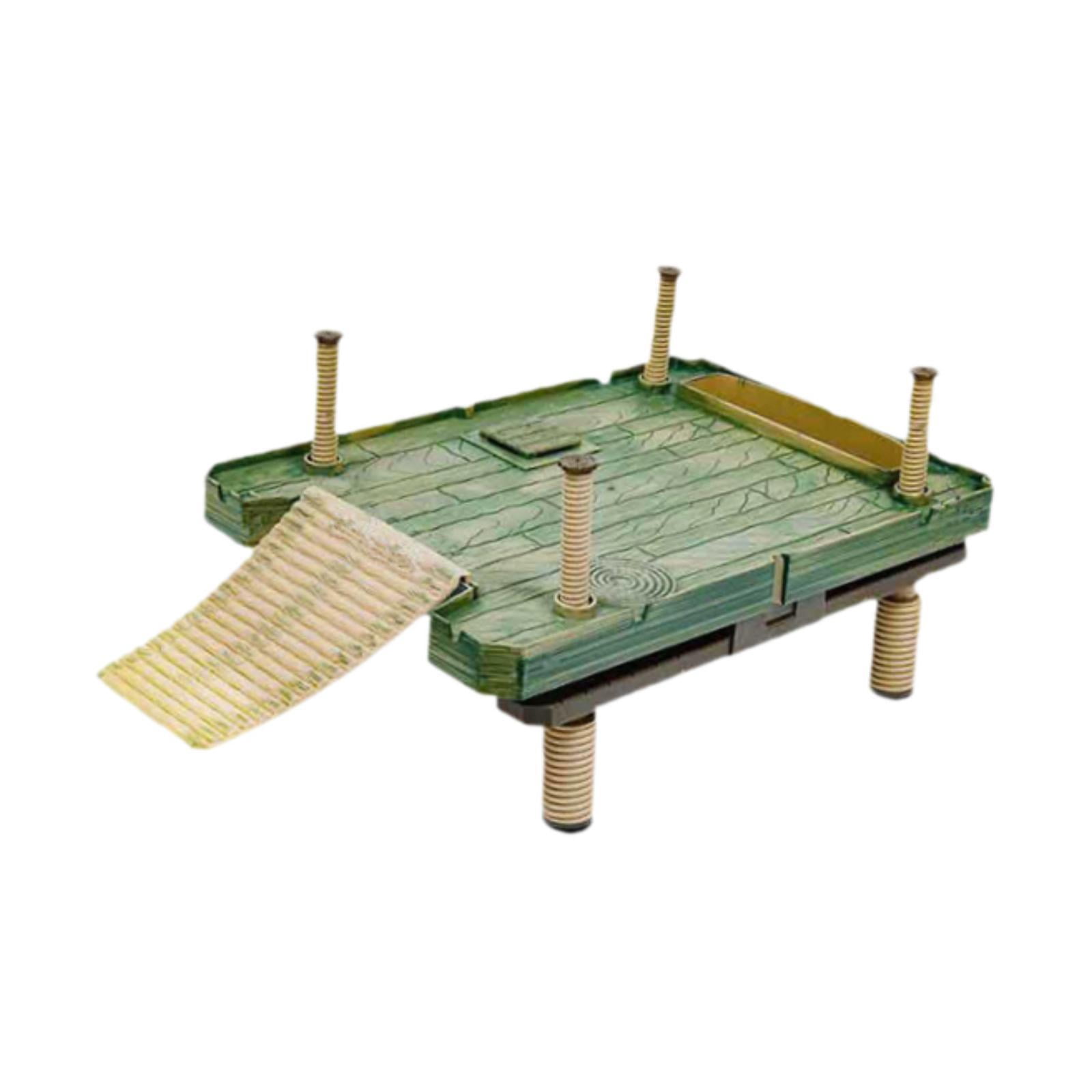 oshhni Turtle Ramp Turtle Resting Reptile Hide Cave Hideouts Turtle Resting Basking for Newts Semi Aquatic Animals 40.5x27.5cm