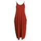 thumbnail image 2 of Vestido maxi largo sin mangas con hombros descubiertos Sunnimix con bolsillo Orange L, 2 of 8