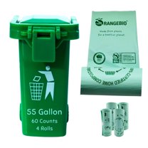 OrangeBio 55-gallon Certified Compostable Bags, 60 Bags, Commercial Kitchen Garbage Bags