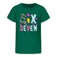thumbnail image 4 of XAOFW Kids 6 7 T-Shirt Girls Graphic Letter Prints Toddler Youth Short Sleeve Round Neck Soft Breathable Party Night Tops, 4 of 4