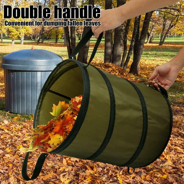 10 Gallons Garden Yard Bag, 37.8l Collapsible Lawn And Leaf Waste Bag,  Reusable Camping Trash Can