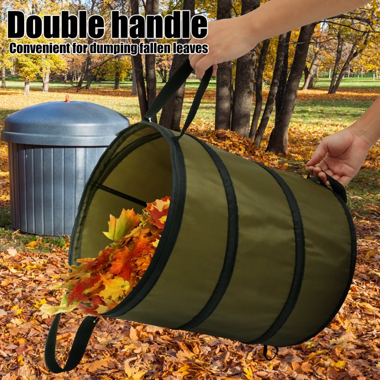 10 Gallons Garden Yard Bag, 37.8l Collapsible Lawn And Leaf Waste Bag,  Reusable Camping Trash Can