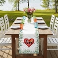 thumbnail image 4 of Table Runners 70 Inches Long Dress Scarves, Valentines Day Farmhouse Coffee/Dining/Kitchen Table Decor, Holiday Table Runner, Red Love Heart Romantic Eucalyptus Leaves 13x70 Inch, 4 of 9