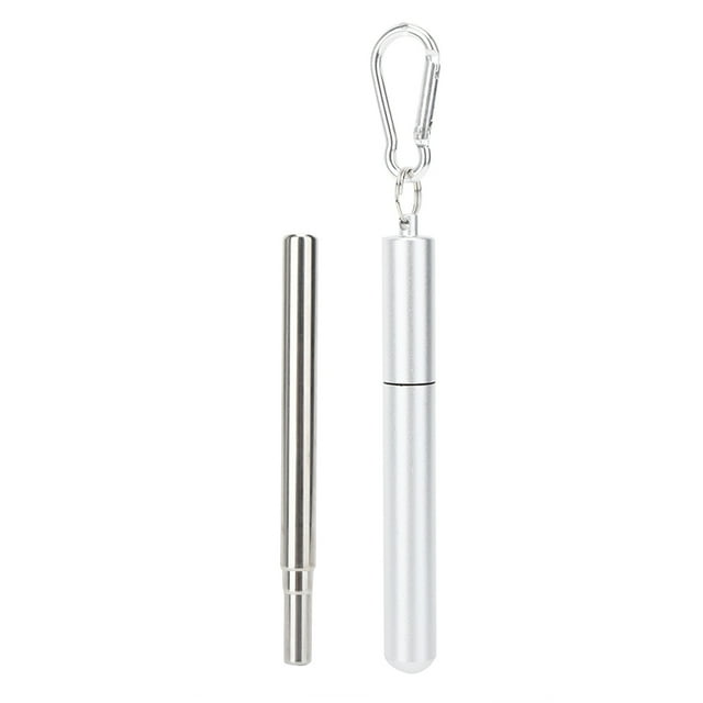 Leylor Paille à Boire - Paille Droite en Acier Inoxydable réutilisable Kit de Brosse de Filetage de Paille à Boire rétractable Portable