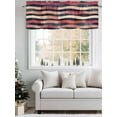 thumbnail image 5 of Blue Red Moire Curtain Valances for Windows, Color Block Modern Minimalist Kitchen Valance Window Treatment, Light Filtering Block Curtains for Bathroom/Bedroom/Living Room 42'' x 12'', 5 of 9