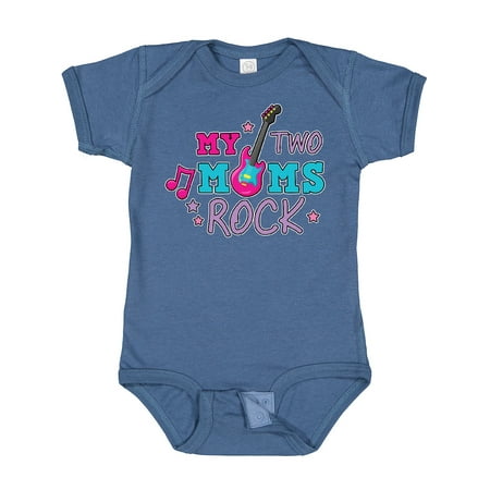 

Inktastic My Two Moms Rock with Guitar Gift Baby Girl Bodysuit