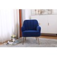 thumbnail image 2 of Sherpa Velvet Accent Chair, Upholstered Modern Single Sofa Side Chair,Comfy Barrel Club Living Room Armchair for Bedroom Living Reading Room Office(Navy), 2 of 9