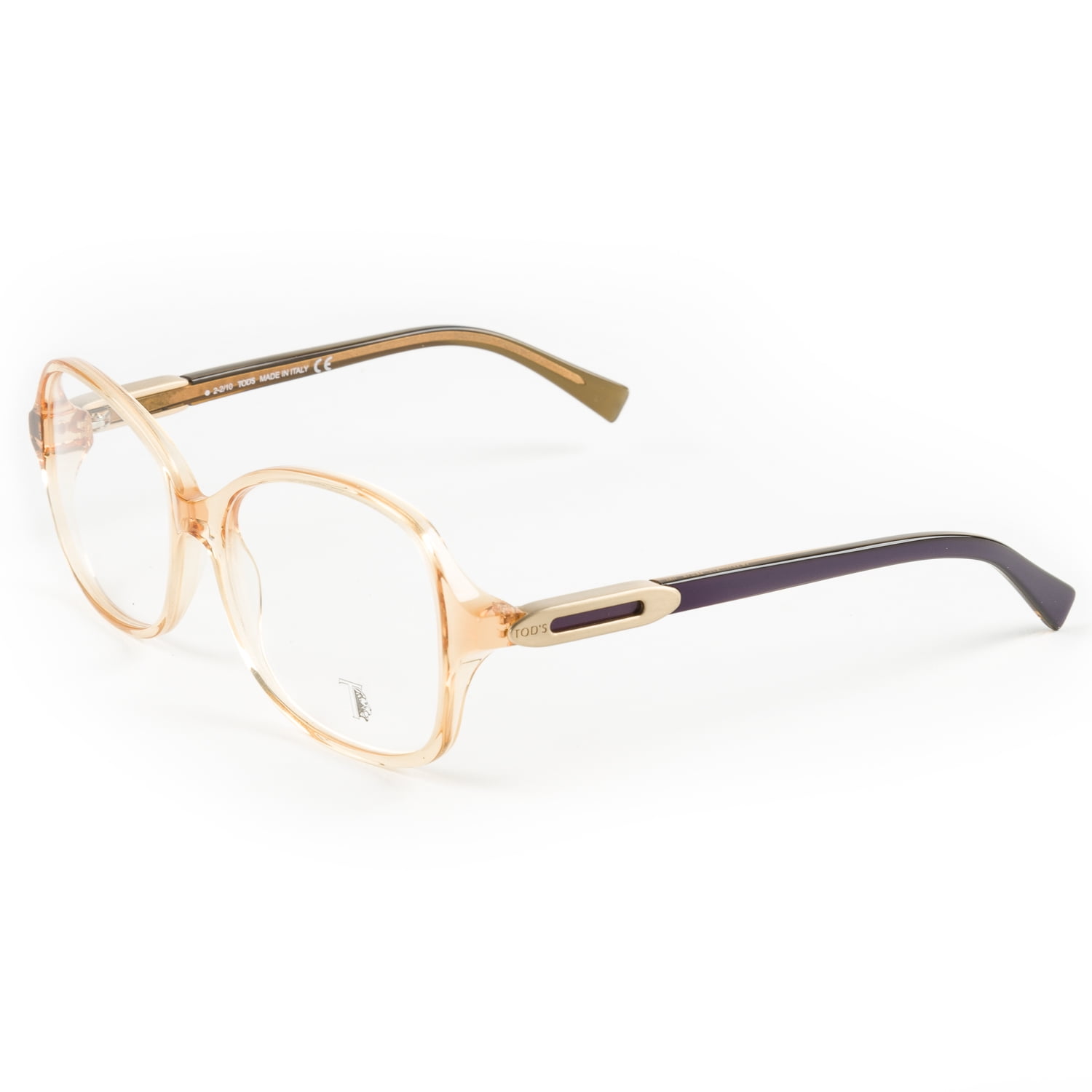 Tod's Oversized Eyeglass Frames TO5017 55mm Transparent Peach/Violet ...