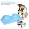 thumbnail image 2 of UPSKY Dog Cat Bowls, Double Pet Bowls with Elevated Stand, 15° Tilted Detachable Cat Raised Bowls for Food and Water, Stainless Steel Pet Feeder Bowls, 2 of 7
