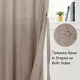 thumbnail image 4 of XWZO Semi Sheer Faux Linen Privacy Curtains for Bedroom Living Room, Rod Pocket Curtain Drapes, 2 Panels, 52 W x 54 L, Khaki, 4 of 6