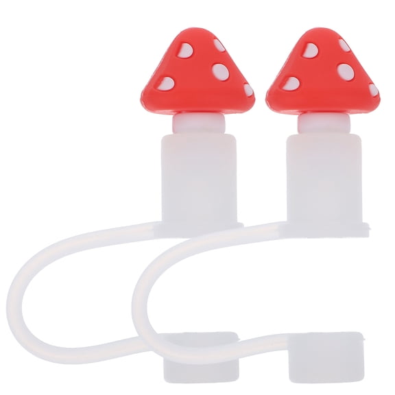 Hytrove 2Pcs Lightweight Silicone Straw Caps with Nonslip Design for Decorative Straw Use