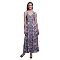 thumbnail image 1 of Bimba Robe Longue d'Été Sans Manches à Imprimé Teinture sur Nœuds Florale pour Femme, Décontractée, Maxi, de Plage - Grand, 1 of 5